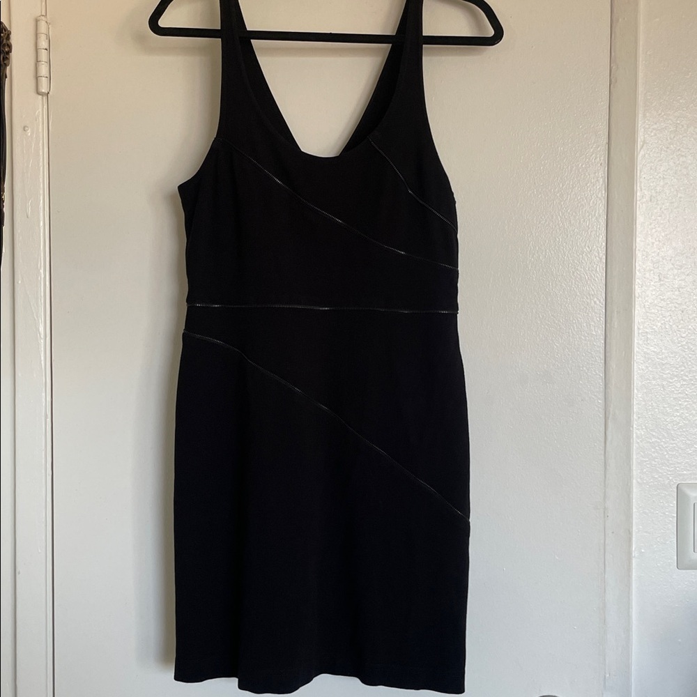 Theory|Dora Black Zipper Detail Cocktail Dress|Size 8| Euc